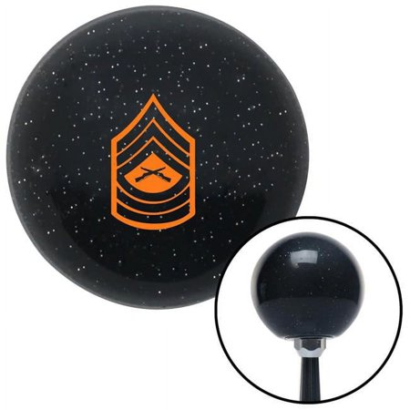 Orange 07 Master Sergeant Black Metal Flake Shift Knob with M16 x 1.5 Insert Auto