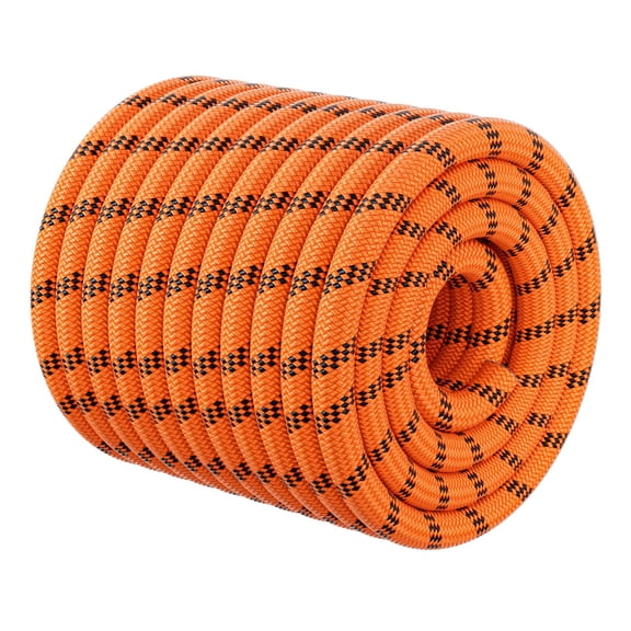 Orange 1/2 inch X 120ft Double Braided Polyester Rigging Rope for Arborist, Rappelling, Camping