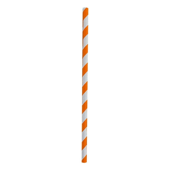 Orange 100 Pack Biodegradable Paper Straws, Eco-Friendly Disposable Drinking Straws For Parties Home, Standard Size 7.75Inch, Assorted Colors Or Solid Options