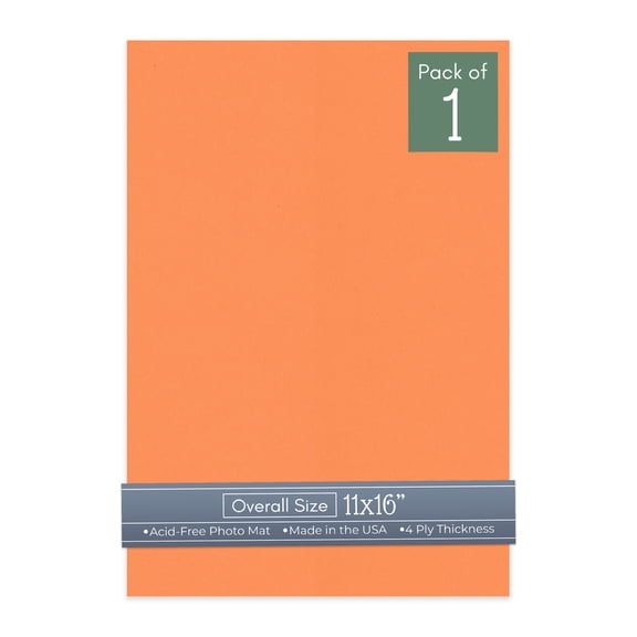 Orange 11x16 Uncut Art Mat Board - No Opening - 1 Mat