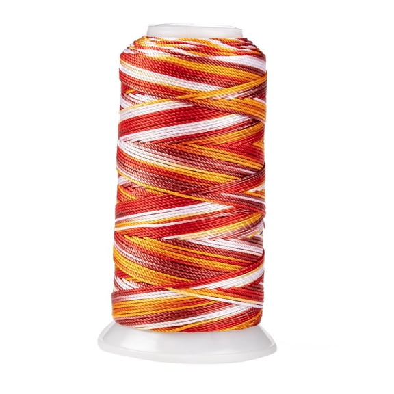 Orange 12-Strand Polyester Thread 0.8mm 300m Roll Durable Craft Cord for Sewing Embroidery Beading and Textile ArtsDIY