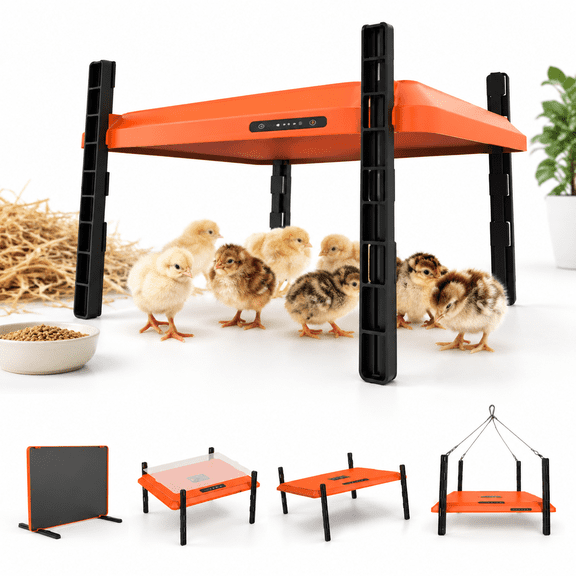 Orange 16.14 x 12.32 x 2.05 in UL-Certified Chick Brooder Plate Heater for up to 20 Chicks