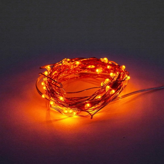 Orange 16.5' Battery Operated LED Fairy Lights