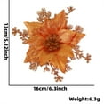 thumbnail image 1 of Orange 16Cm Artificial Christmas Flowers Simulation Decor For Tree Ornament Plastic Holiday Style, 1 of 3