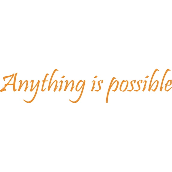 Orange 22" x4" Picniva anything is possible Quotes Sayings Words Art Decor Lettering Vinyl Wall Art Inspirational Uplifting