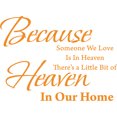 thumbnail image 1 of Orange 25" x 18" Decaltor Because Someone We Love is in Heaven Quotes Sayings Words Art Decor Lettering Vinyl Wall Art Inspirational Uplifting, 1 of 1