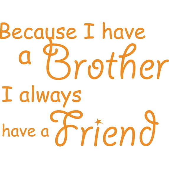 Orange 27" x 20" Decaltor Brothers Friends Kid Room Quotes Sayings Words Art Decor Lettering Vinyl Wall Art Inspirational Uplifting
