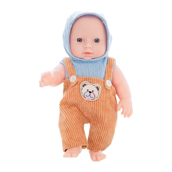 Orange 28Cm Soft Rubber Vinyl Simulation Doll Blinking Voice Toy Talking Baby For Early Education Orange