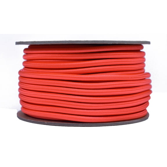 Orange 3/16 inch Shock Cord - 100 Feet Marine Grade Shock Bungee Cord - USA