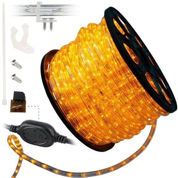 West Ivory 1656LEDs, 150ft Orange LED Rope Light, Connectable Outdoor Permanent Waterproof Accent Exterior Lighting, PVC Case, ETL Certified, for Holiday, Backyard Patio, Home Garden, Decorative