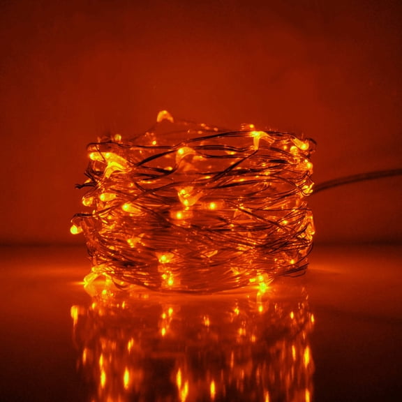 Orange 33' Plug in LED Fairy Lights