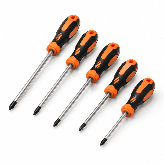 Orange 5-Piece Phillips Head Set, 5*75mm 6*100mm 6*125mm 6*150mm 6*200mm