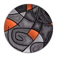 thumbnail image 1 of Orange 5x5 Round Abstract Rug, 1 of 4