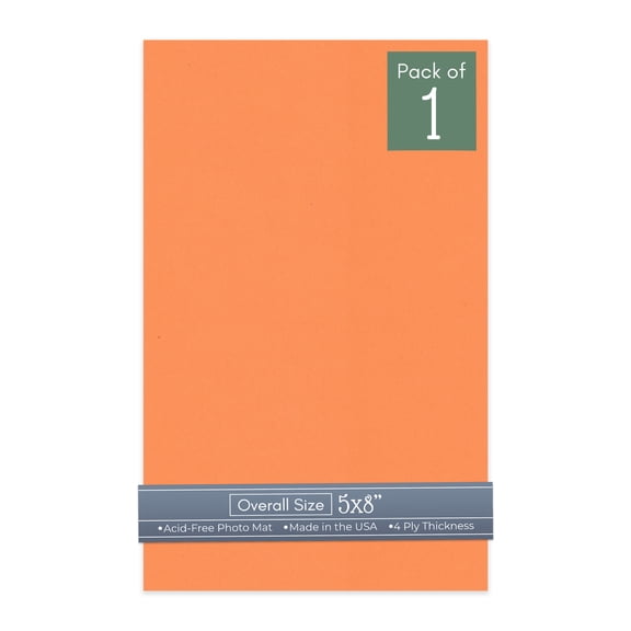 Orange 5x8 Uncut Art Mat Board - No Opening - 1 Mat