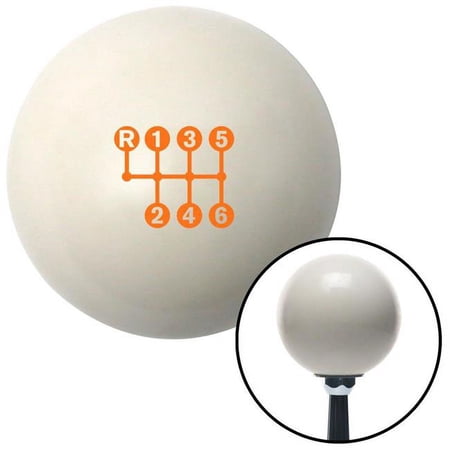 Orange 6 Speed Shift Pattern - Dots 20n Ivory Shift Knob with M16 x 1.5 Insert Auto Brody
