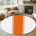 thumbnail image 1 of Orange 6FT Round Area Rugs for Living Room Stripes Solid Color Ultra-Thin Non-Slip Round Rugs Machine Washable Low Pile Circle Carpet for Bedroom Kitchen Nursery, 1 of 9