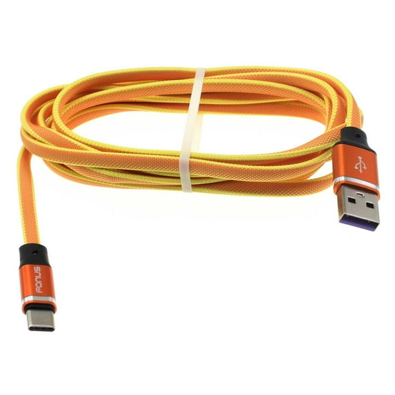 Orange 6ft USB Cable for Samsung Galaxy Tab S8 Ultra 14.6"/Plus 12.4"/11" - Type-C Charger Cord Power Wire USB-C