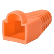Orange 6mm Hole Dia RJ45 Boots Cover Anti Dust Plastic Protector for Network Cable Cat5 Cat5E Cat6 20Pcs