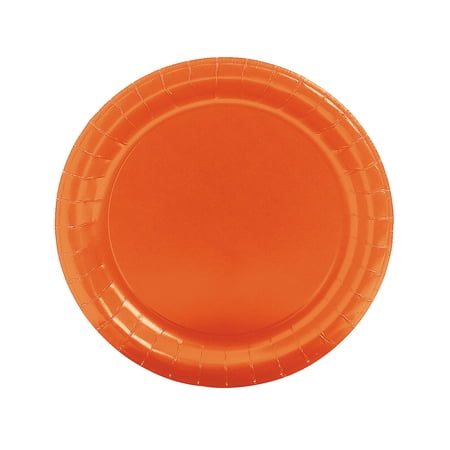 Orange 8 7/8" Paper Plates - Party Supplies - 24 Pieces