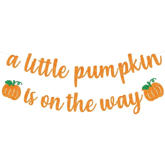 Orange A Little Pumpkin Is On The Way Banner Little Pumpkin Baby Shower Banner for little pumpkin Is On The Way Baby Shower Party Decorations