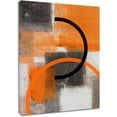 thumbnail image 1 of Orange Abstract Geometric Wall Art for Bathroom Minimalist Modern Grey Canvas Wall Art Wall Paintings Home Decor Vintage Wall Pictures for Living Room Bedroom Office Ready To Hang,12x16 Inch, 1 of 6