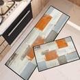 thumbnail image 1 of Orange Abstract Kitchen Rugs and Mats Non Skid Washable Set of 2, Beige Contemporary Painting Art Kitchen Runner Rug, Modern Brown Grey Under Sink Mats for Kitchen Floor Decor, 1 of 6
