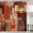 thumbnail image 1 of Orange Abstract Oil Shower Curtain, Modern Art Red Painting Fabric Bathroom Decor Set, Waterproof Polyester Fabric Bath Curtain With Hooks 60"W x 72"L, 1 of 6