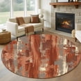 thumbnail image 1 of Orange Abstract Round Area Rug 7Ft Washable Circle Rugs for Dorm Laundry Room, Vintage Geometric Gradient Oil Painting Modern Non-Slip Carpet Floor Mats Indoor Outdoor Carpet Runner Home Decor, 1 of 8