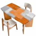 thumbnail image 1 of Orange Abstract Table Cloths for 4 Foot Rectangle Tables, Grey Geometric Oil Painting Vintage Gradient Patio Waterproof Elastic Fitted Tablecloths, Washable Rectangular Table Cover for Camping, 1 of 8