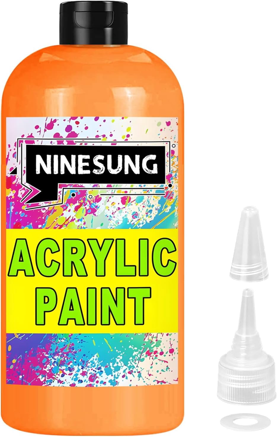Orange Acrylic Paint - Bulky-Size - 17 oz/500 ml Acrylic Paints Professional Artists Painting for Canvas Fabric Rock Easter Egg Wood Ceramic Glass Art Craft Painting (Orange, 17 Fl Oz)