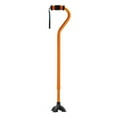 thumbnail image 1 of Orange Adjustable Cane for Men & Women - Lightweight & Sturdy Offset Walking Stick - w/Quadruple Tip - Mobility Aid for Elderly, Seniors, 1 of 5