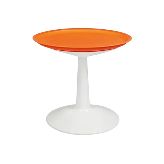 Orange Adjustable Round Side Table, Indoor Use, Sleek Design, Lightweight