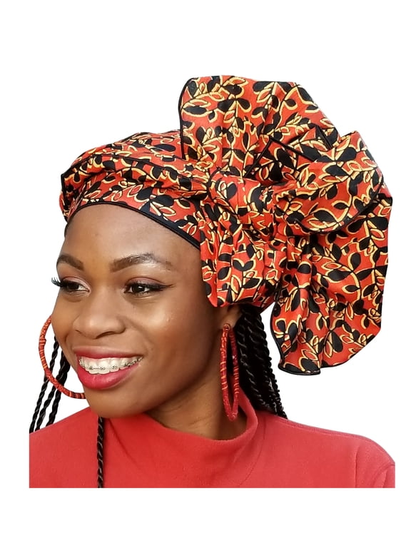 Orange African Print Ankara Head Wrap One Size