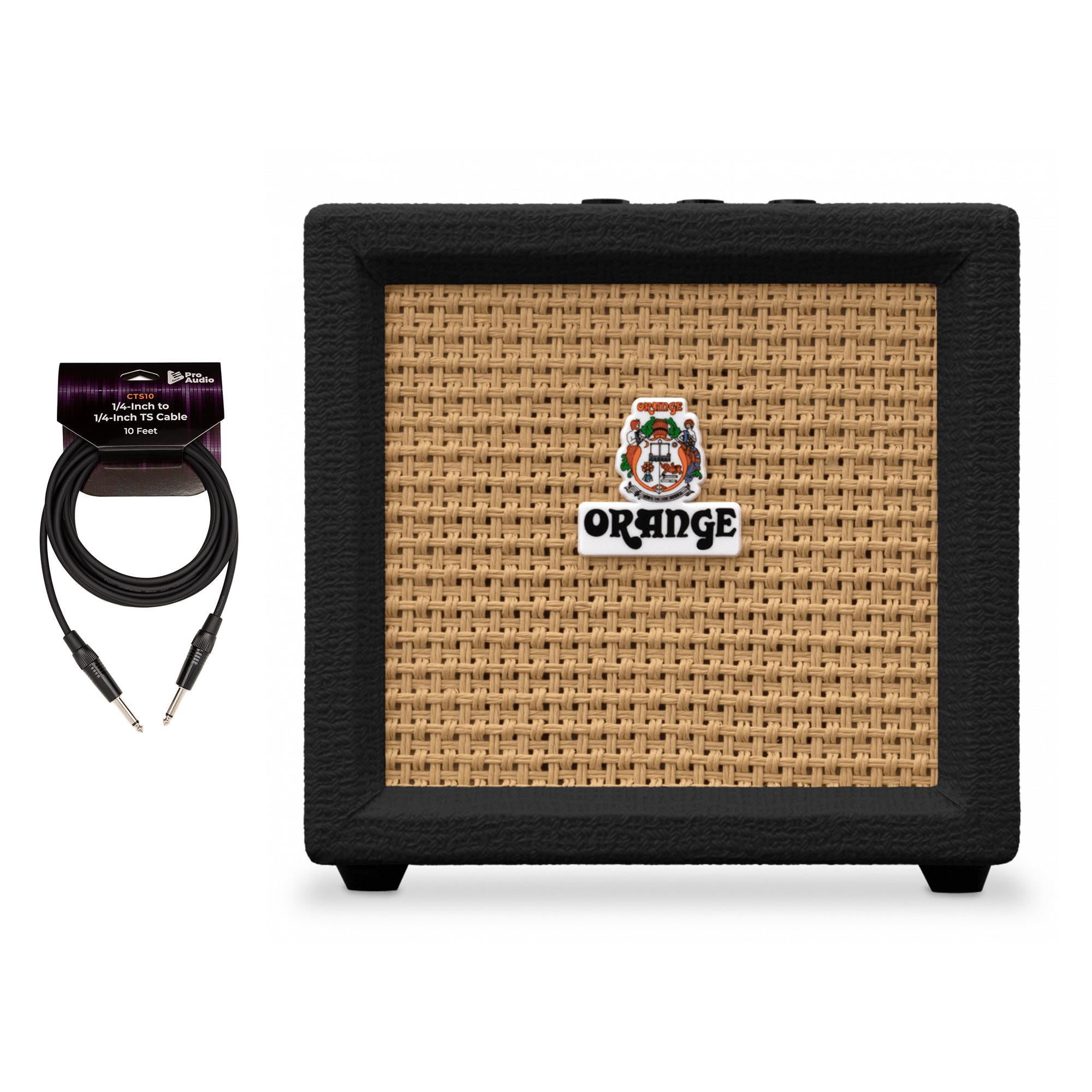 Orange Amps Crush Mini Micro Amplifier (Black) with 10 ft Instrument Cable