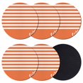 thumbnail image 1 of Orange Anchor Coasters Set of 6, Absorbent Coasters for Drinks, Modern Nautical White Geometric Stripes Coaster for Desk Coffee Table Protection, Home Decor House Warming Gifts 4", 1 of 8