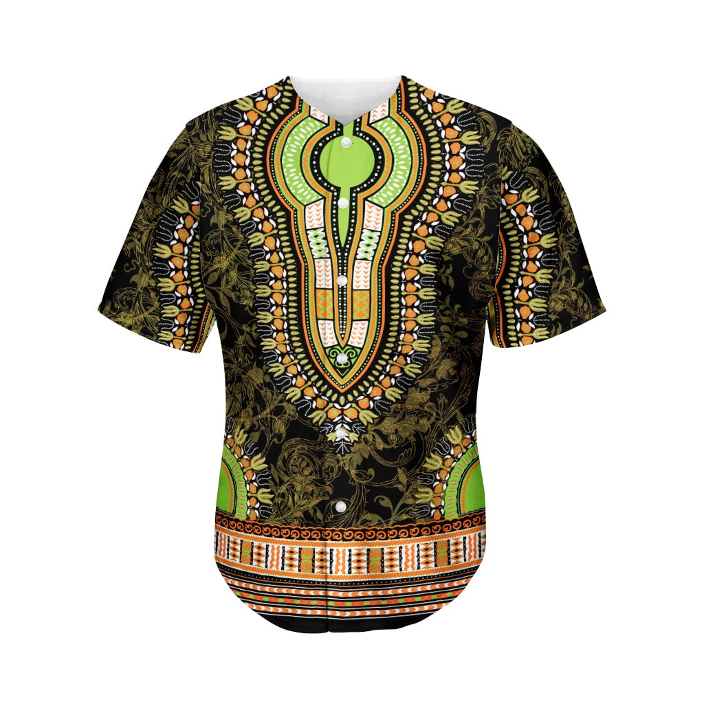 Orange And Black African Dashiki Print Active Baseball Jersey For Men orange-and-black-african-dashiki-print-active-baseball-jersey-for-men