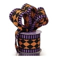 thumbnail image 1 of Orange And Black Harlequin Striped Wired Ribbon - 2 1/2 Inches Wide X 10 Yards (56152871), 1 of 1