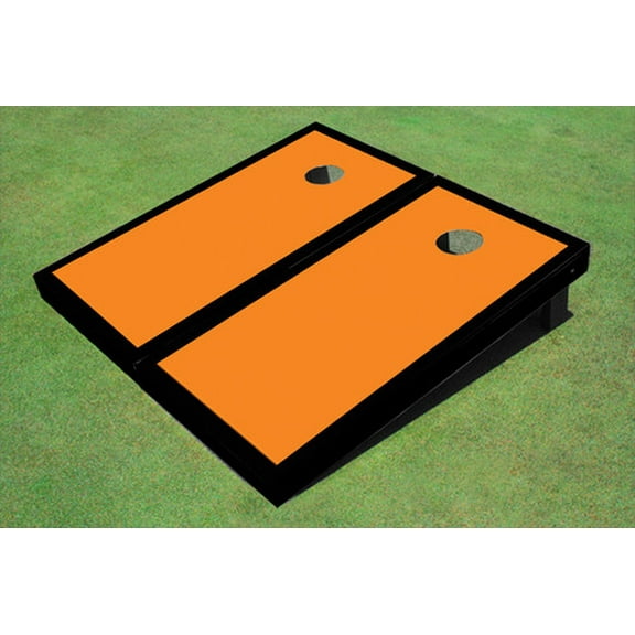 Orange And Black Matching Border Custom Cornhole Board