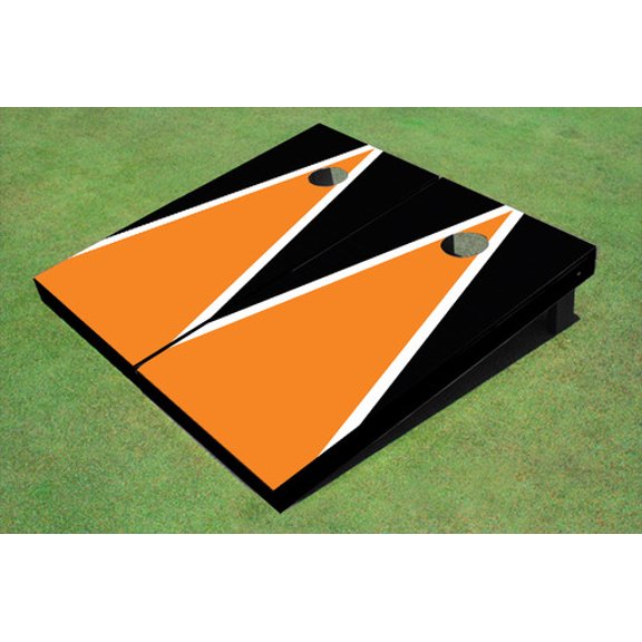 Orange And Black Matching Triangle Custom Cornhole Board
