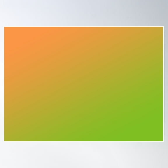 Orange And Green Gradient Overlay Poster Wall Art, Modern Wall Decor For Living Room Bedroom, 24x36 UNFRAMED