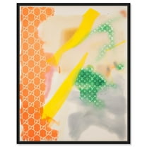 Orange And Green Shades Retro Summer Drinks Canvas Wall Art by Art Remedy, Black Floater Frame, 16"x20"