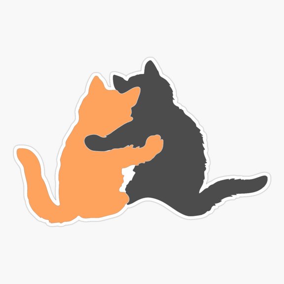 Orange And Grey Kitty Pals Sticker