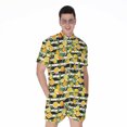 thumbnail image 1 of Orange And Lemon Striped Pattern Short Sleeve Men'S Rompers Casual Summer Jumpsuits Outfit, 1 of 4