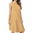 thumbnail image 1 of Orange And White Check Dress Loose Women'S Dress Beach Dresses With Pockets Dresses For Womens, 1 of 4