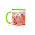 thumbnail image 1 of 3dRose, Orange and White Nouveau, 11oz Two-Tone Green Mug, 1 of 7