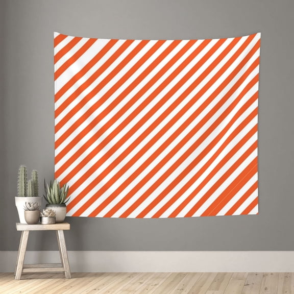 Orange And White Striped Tapestry Colorful Wall Tapestry Aesthetic Tapestry Wall Hanging 60x51inch