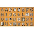 thumbnail image 1 of Orange Antique Letters 100% Cotton Fabric Sold by the Yard, 1 of 1