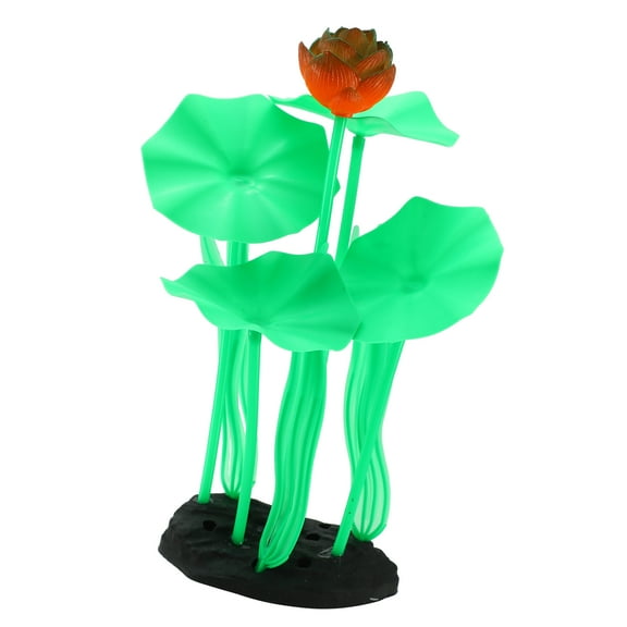 Orange Aquarium Simulation Coral Lotus Silicone Fluorescent Coral Glow Ornaments Fish Tank Decoration