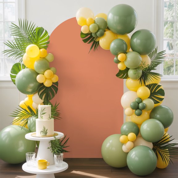 Orange Arch Backdrop Cover, 4FT, Modern Solid Color Spandex Arch Covers Double-Sided Backdrop for Wedding Birthday Party Photo Background Decoration