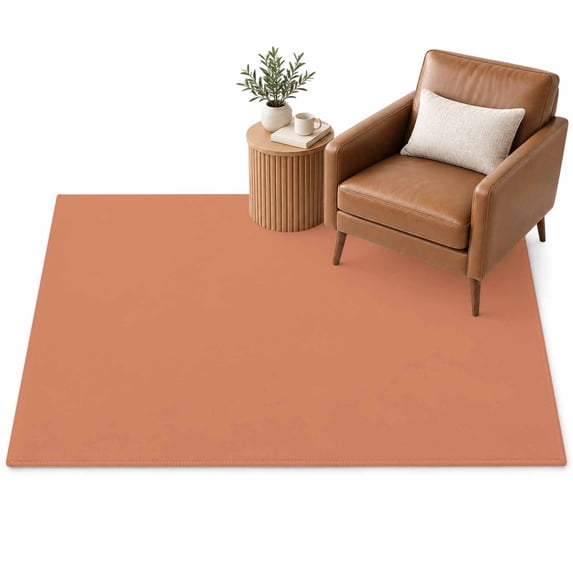 Orange Area Rug 4'x6', Modern Solid Color Soft Mat Non-Slip Silicone ...